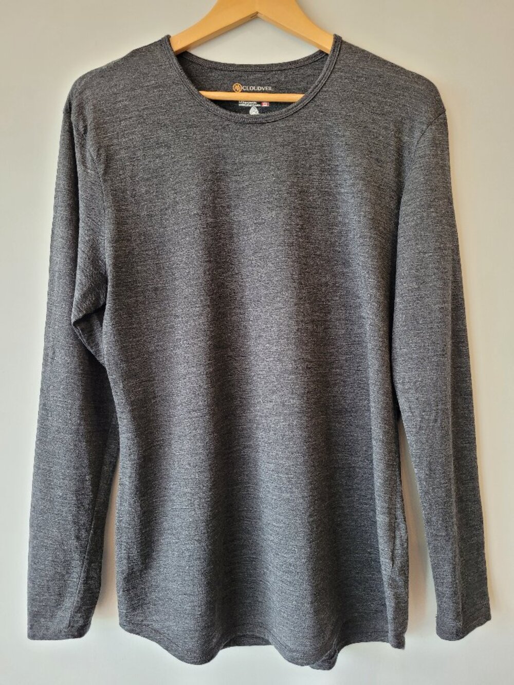 Cloudveil 100% Merino Wool Long Sleeve Top | Women's XXL | Charcoal Grey